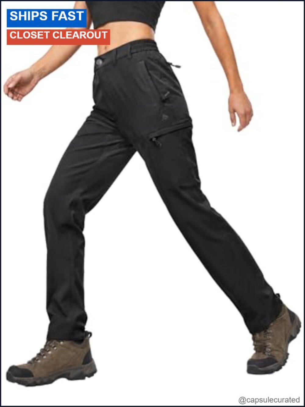Women's Water-Resistant Stretch Hiking Cargo Pants UPF 50+ Ripstop 6 Pockets